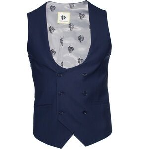 Elegant Navy Double-Breasted Vest